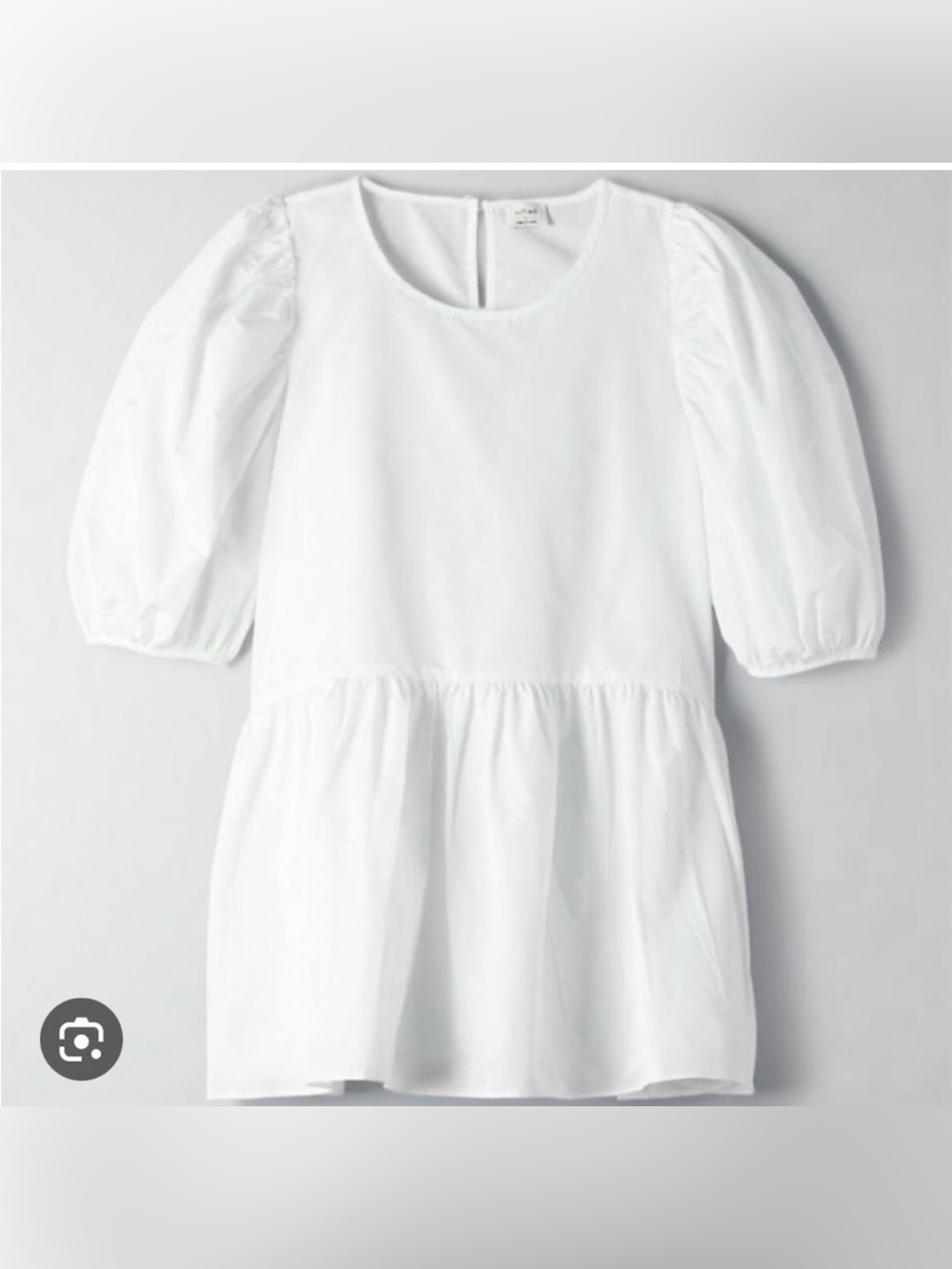 Aritzia Wilfred Fantasy Short Sleeve Loose White Blouse Size Med